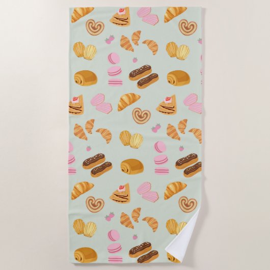 Serviette De Plage Pâtisseries à Paris (Devant)