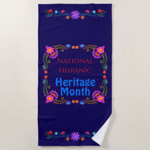Serviette De Plage Patrimoine Hispanique National Floral Coloré