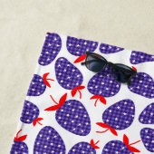 Serviette De Plage Patriotic Plaid Strawberry (En situation)