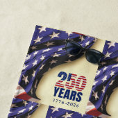 Serviette De Plage Patriotic Semiquincentennial USA 250th July 4th (En situation)