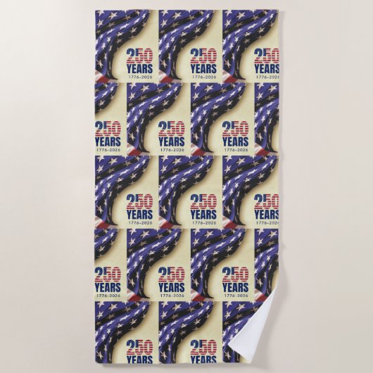 Serviette De Plage Patriotic Semiquincentennial USA 250th July 4th (Devant)