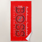 Serviette De Plage Patriotic Trinidad and Tobago Flag and Name WHITE (Devant)