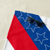 Serviette De Plage patriotique américain rouge, blanc et bleu (En situation)