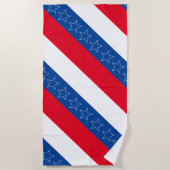Serviette De Plage patriotique américain rouge, blanc et bleu (Devant)