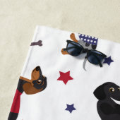 Serviette De Plage Patriotique Dachshund (En situation)