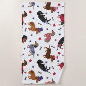 Serviette De Plage Patriotique Dachshund (Devant)