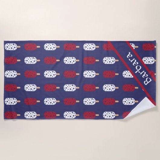 Serviette De Plage Patriotique Ice Pops (Devant)