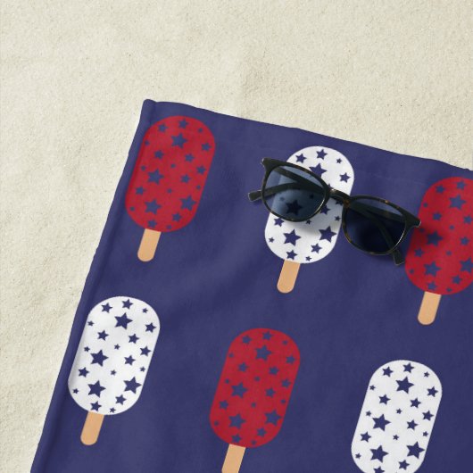 Serviette De Plage Patriotique Ice Pops (En situation)