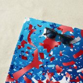 Serviette de plage Patriotique Monogram - Rouge Bl (En situation)