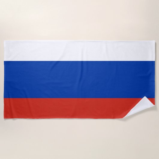 Serviette De Plage Patriotique russe de drapeau de la Russie (Devant)
