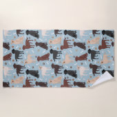 Serviette De Plage Patrouilles et os du Labrador Retriever (Devant)