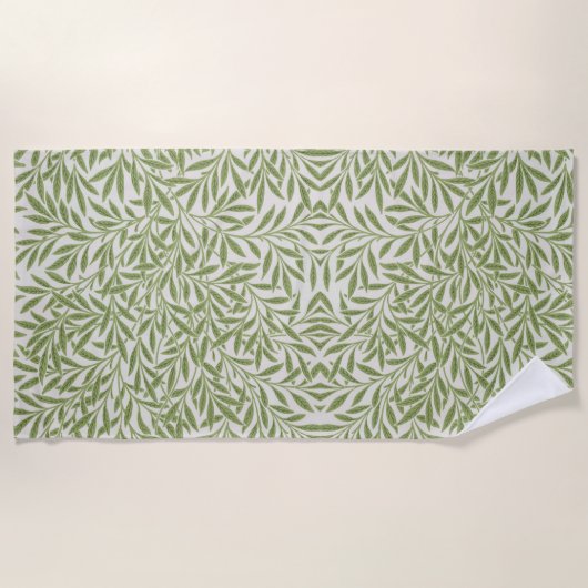 Serviette De Plage Pattern of green leafy branches  (Devant)