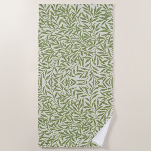 Serviette De Plage Pattern of green leafy branches  (Devant)