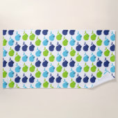 Serviette De Plage Pattern of Whales, Cute Whales, Sea Animals (Devant)