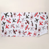 Serviette De Plage Pattern Red and Black WWII (Devant)