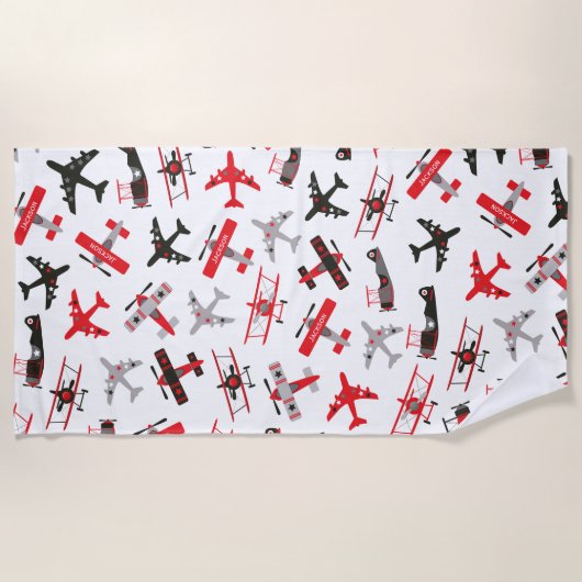 Serviette De Plage Pattern Red and Black WWII (Devant)