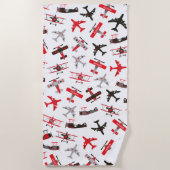 Serviette De Plage Pattern Red and Black WWII (Devant)