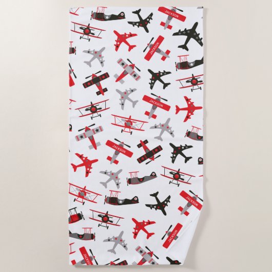 Serviette De Plage Pattern Red and Black WWII (Devant)