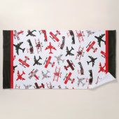 Serviette De Plage Pattern Red and Black WWII (Devant)