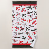 Serviette De Plage Pattern Red and Black WWII (Devant)