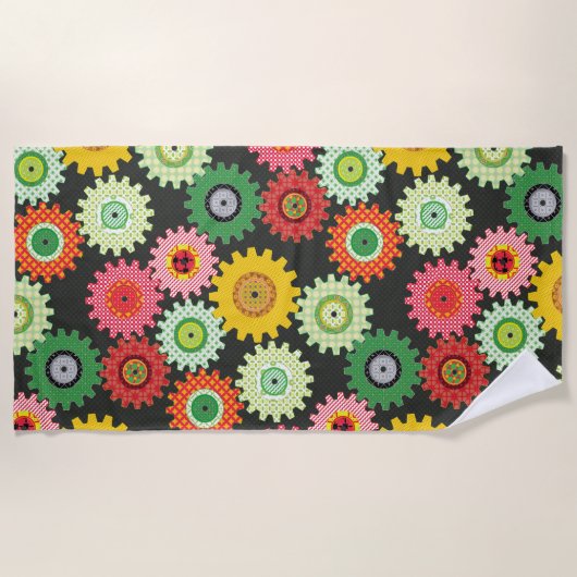 Serviette De Plage Patterned Gears (Devant)