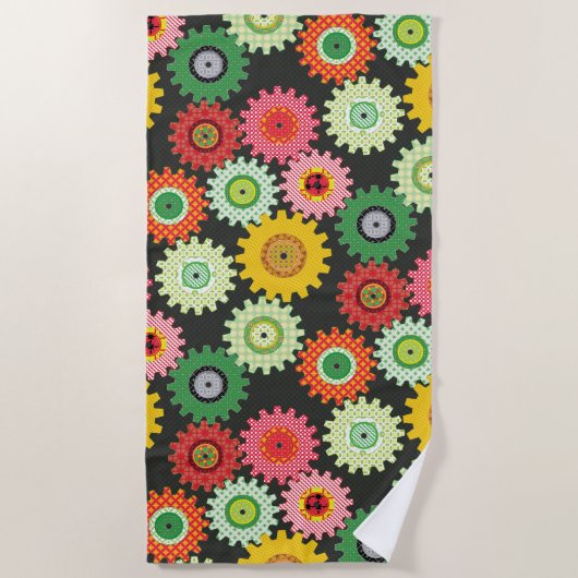 Serviette De Plage Patterned Gears (Devant)