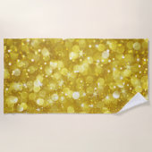 Serviette De Plage Patters de Gold Glam Bokeh (Devant)