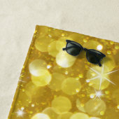 Serviette De Plage Patters de Gold Glam Bokeh (En situation)