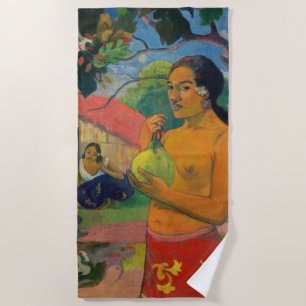 Serviette De Plage Paul Gauguin - Une femme tenant un fruit