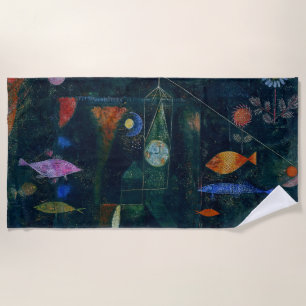 Serviette De Plage Paul Klee Fish Magic Peinture Abstraite Art graphi