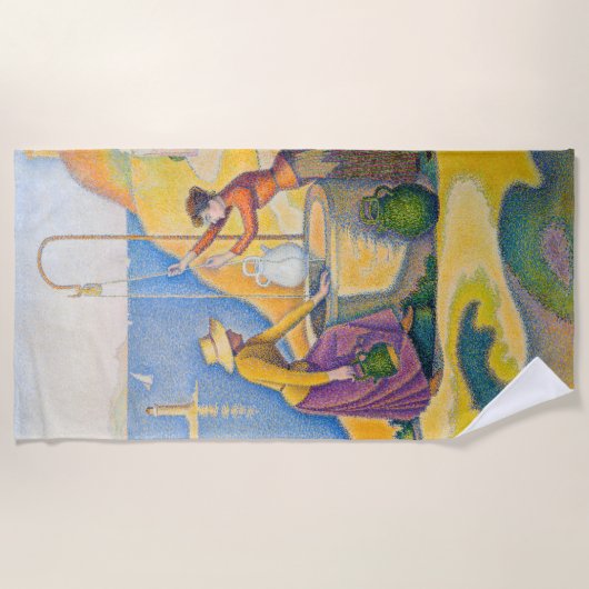 Serviette De Plage Paul Signac - Femmes dans le puits (Devant)