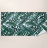 Serviette De Plage Paume vert tropicale Feuille Motif (Devant)