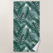 Serviette De Plage Paume vert tropicale Feuille Motif (Devant)