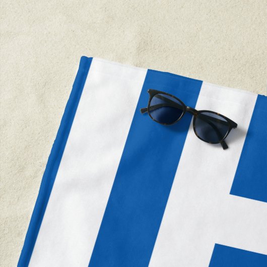 Serviette De Plage pavillon de la Grèce  (En situation)