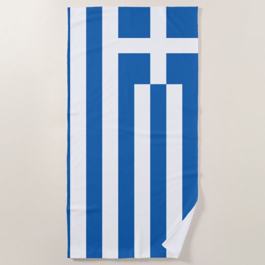 Serviette De Plage pavillon de la Grèce  (Devant)