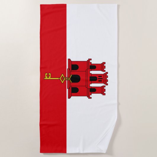 Serviette De Plage Pavillon Gibraltar (Devant)