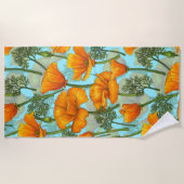 Serviette De Plage Pavot de Californie (Devant)