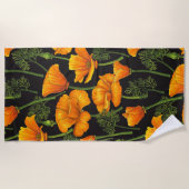 Serviette De Plage Pavot de Californie (Devant)