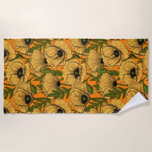 Serviette De Plage Pavot jaune (Devant)