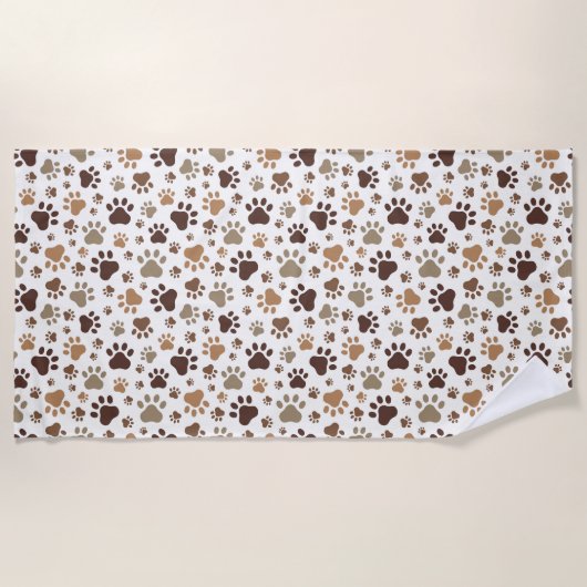 Serviette De Plage Paw Prints  (Devant)
