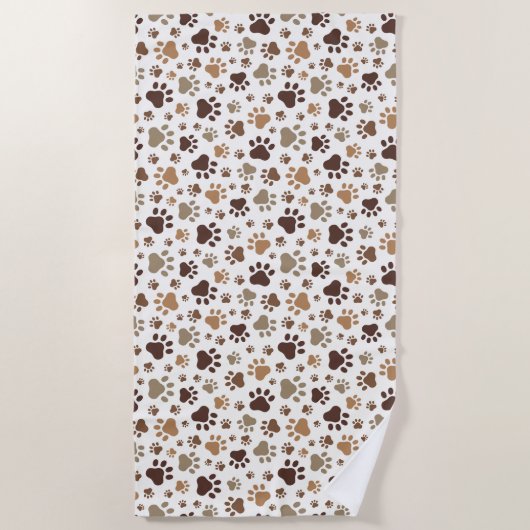 Serviette De Plage Paw Prints (Devant)