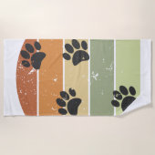 Serviette De Plage Paw Sunset Retro Perdu (Devant)