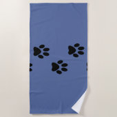 Serviette De Plage Paws prints black and blue (Devant)