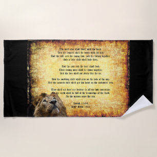 Serviette De Plage Pax Christos, Lion avec Ésaïe 11:6-9