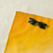 Serviette De Plage Paysage Abstrait Bleu Jaune Brown