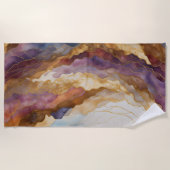Serviette De Plage Paysage Abstrait Purple Brown Blue Gold (Devant)