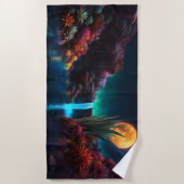 Serviette De Plage Paysage Alien Lune de cascade (Devant)