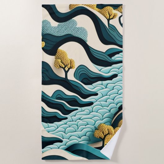 Serviette De Plage Paysage moderne (Devant)