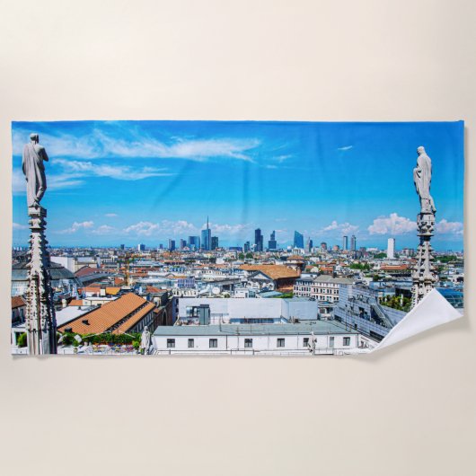 Serviette De Plage Paysage urbain de Milan (Devant)