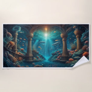 Serviette De Plage Paysages de rêve aquatique : autrement mondain ser